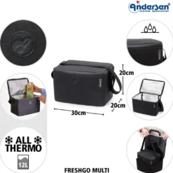 Andersen FreshGo Multi kjølebag til trillebag 12L, svart
