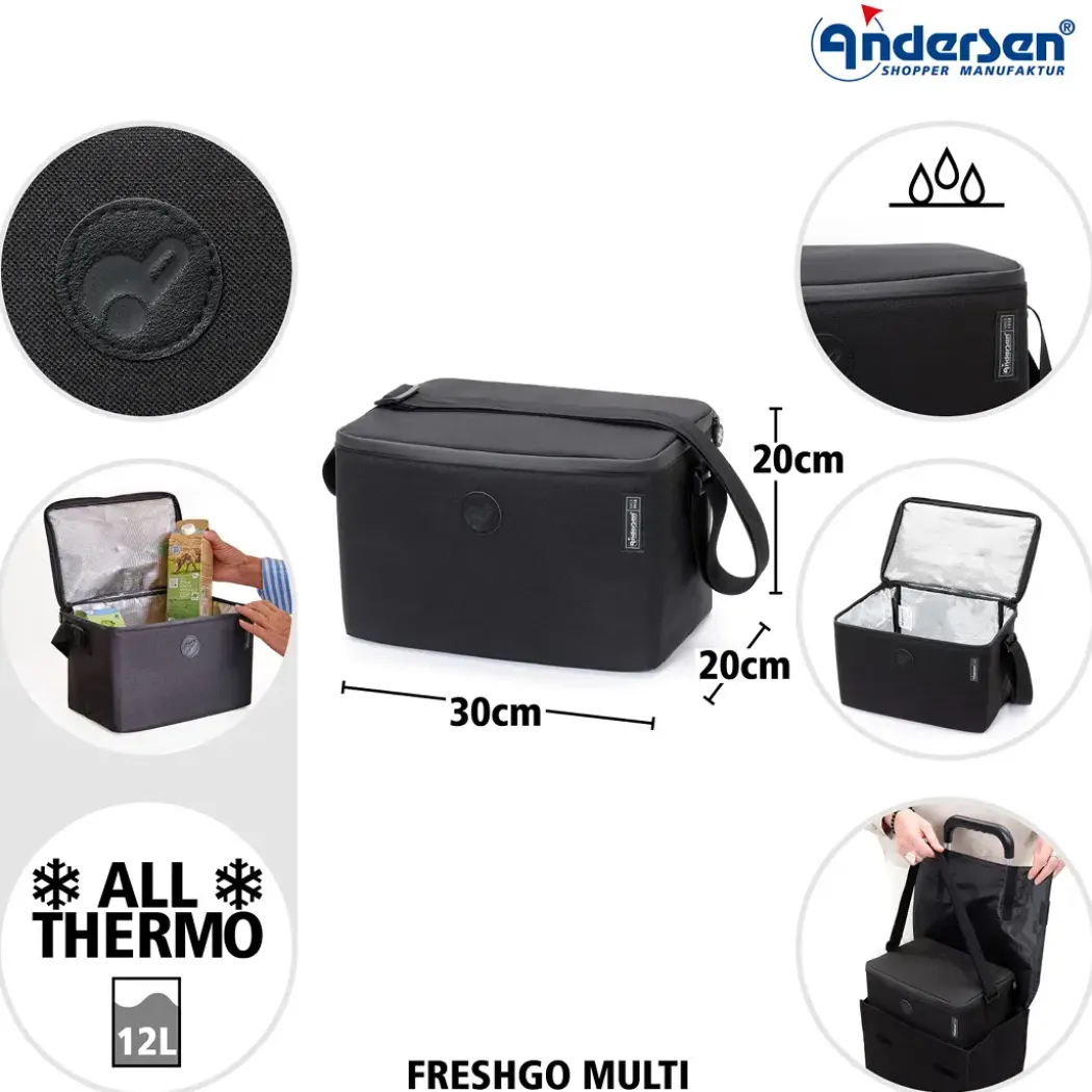 Andersen FreshGo Multi kjølebag til trillebag 12L, svart