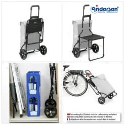 Andersen Komfort shopper trillebag med stol 49L, svart