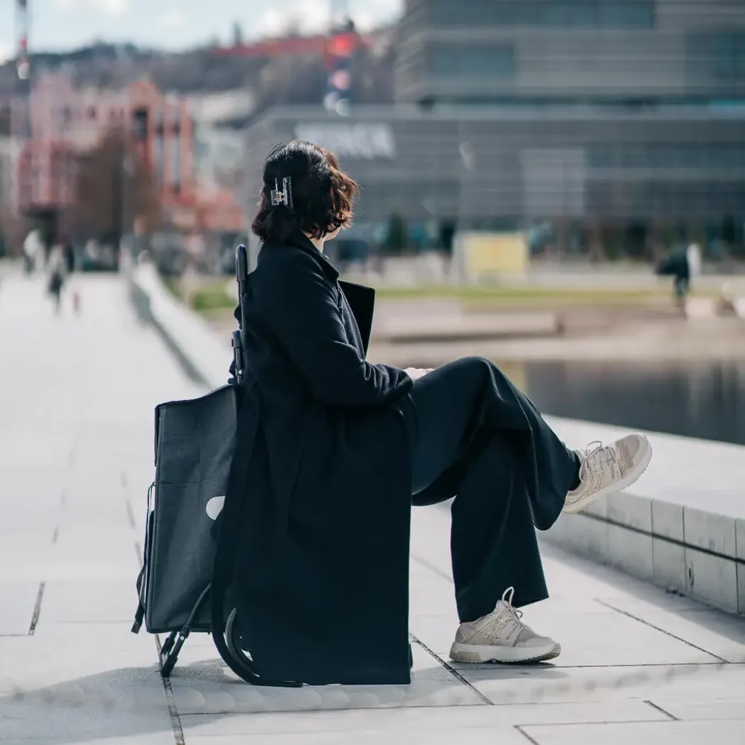 Andersen Komfort shopper trillebag med stol 49L, svart