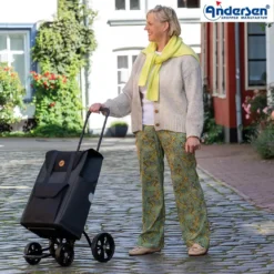 Andersen Quattro shopper trillebag med 4 hjul 49L, svart