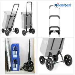 Andersen Quattro shopper trillebag med 4 hjul 49L, svart