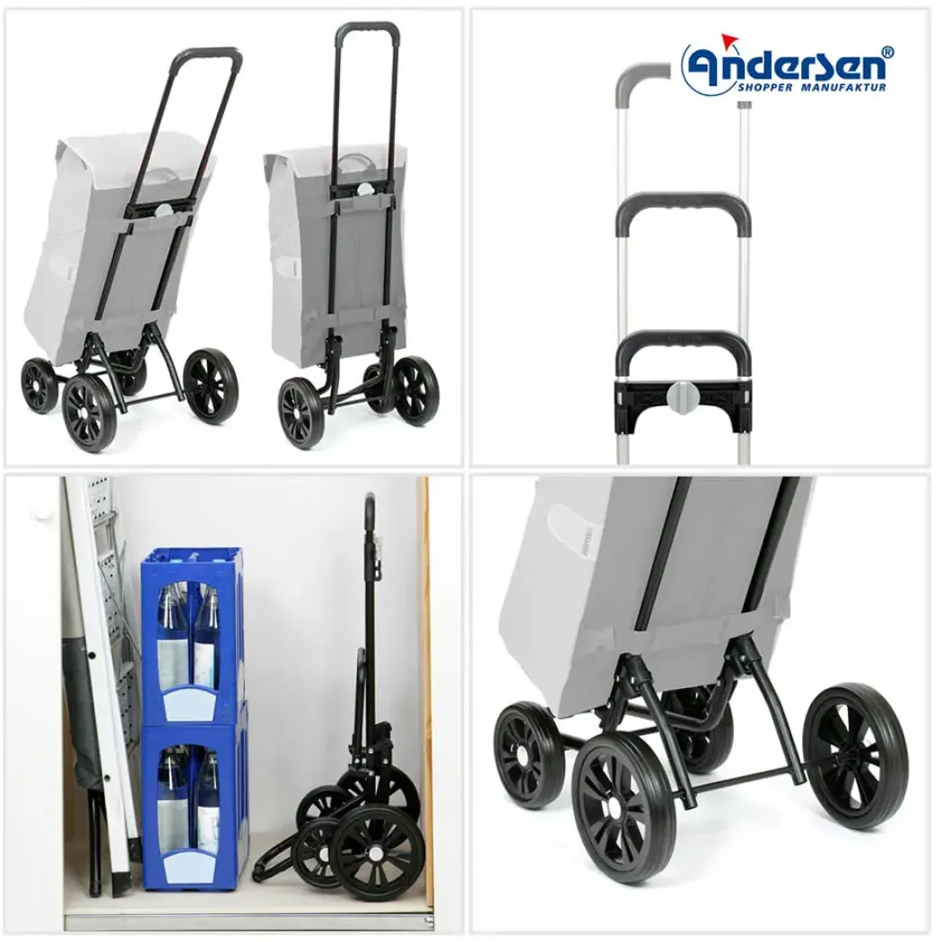 Andersen Quattro shopper trillebag med 4 hjul 49L, svart