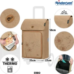 Andersen Royal Shopper Erbo Trillebag, beige