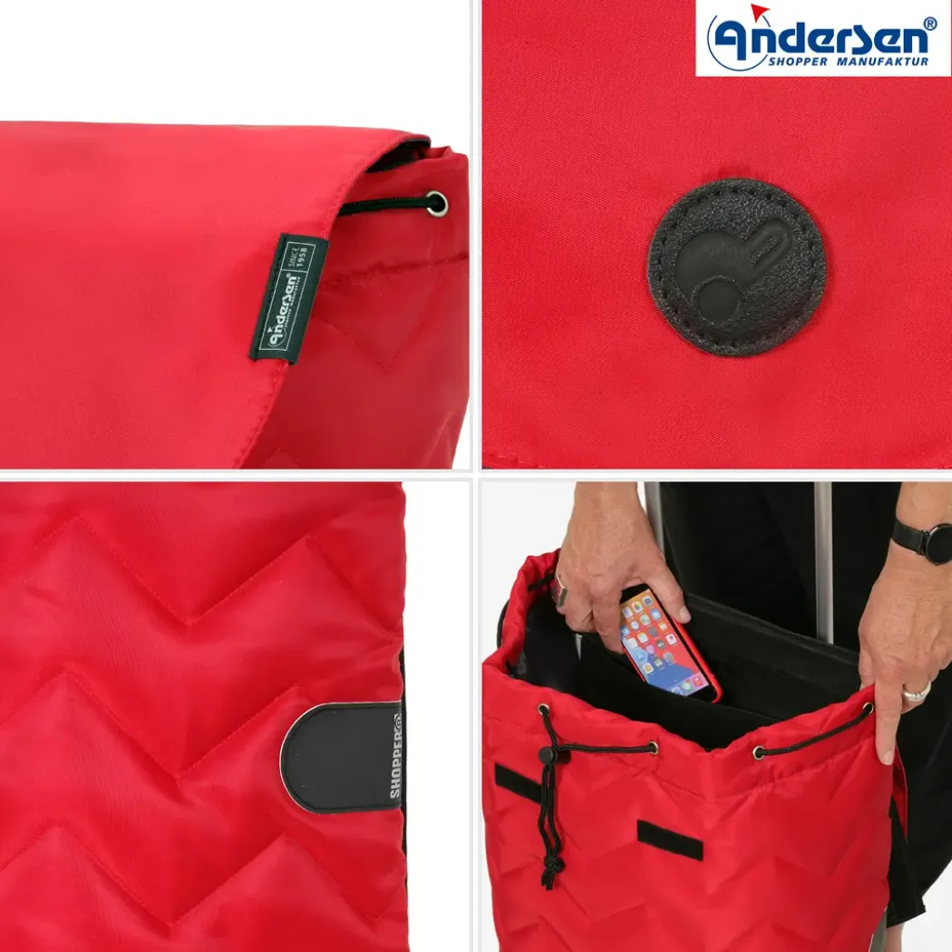Andersen Royal Shopper Hilma Trillebag 45L, rød