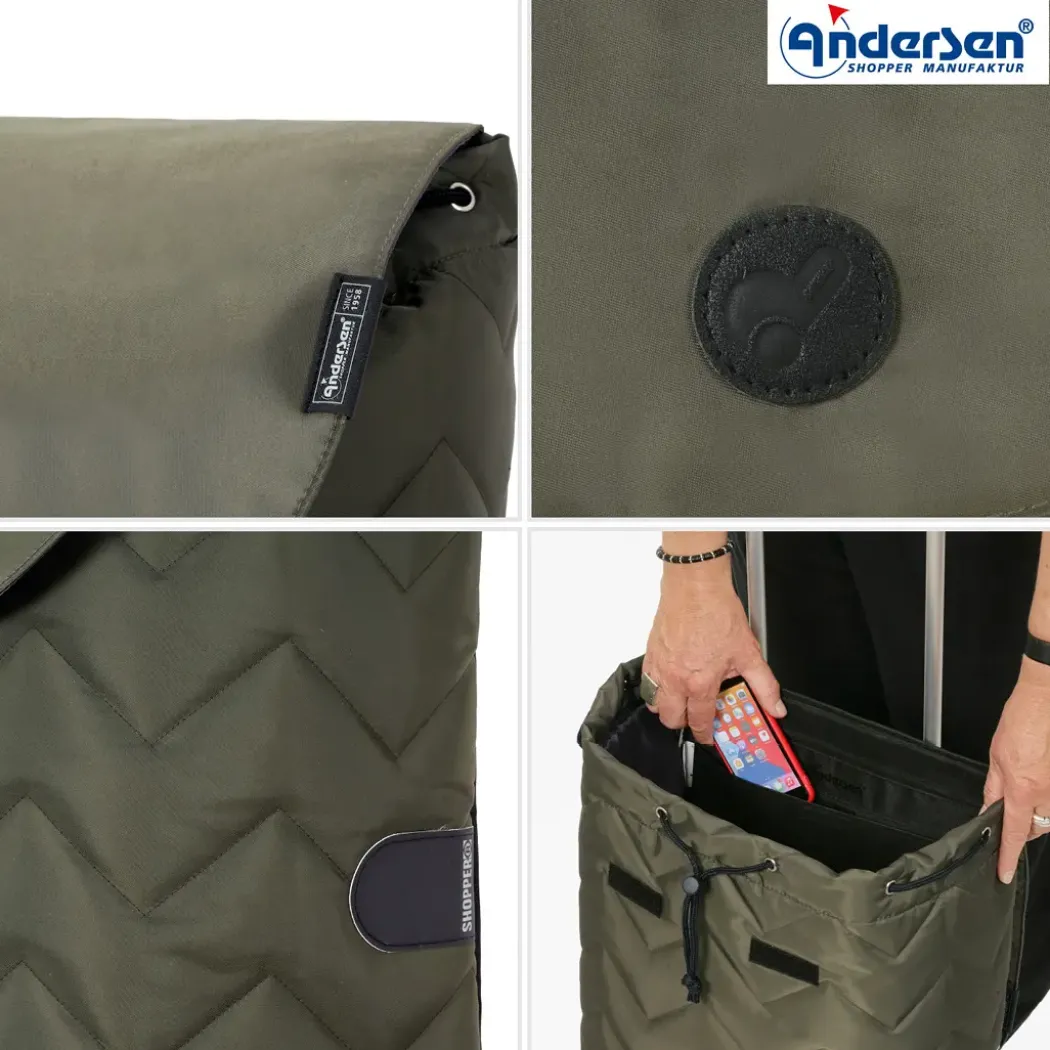 Andersen Royal Shopper Hilma Trillebag 45L, olivengrønn