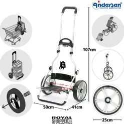 Andersen Royal Shopper Hydro 3.0 Trillebag 62L, oransje