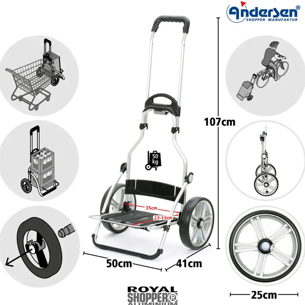 Andersen Royal Shopper Hydro 3.0 Trillebag 62L, rød