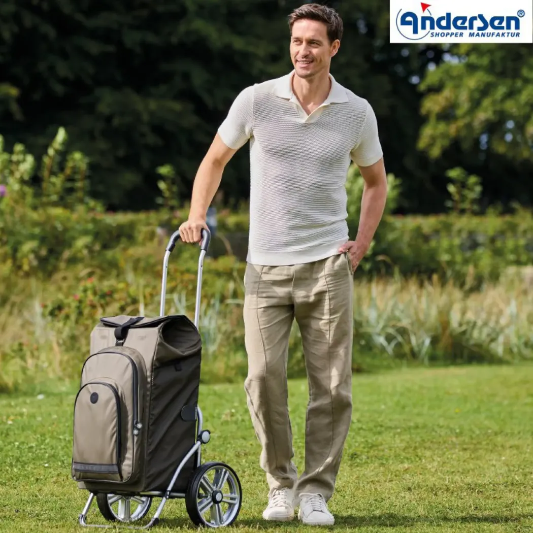 Andersen Royal Shopper Hydro 3.0 Trillebag 62L, oliven