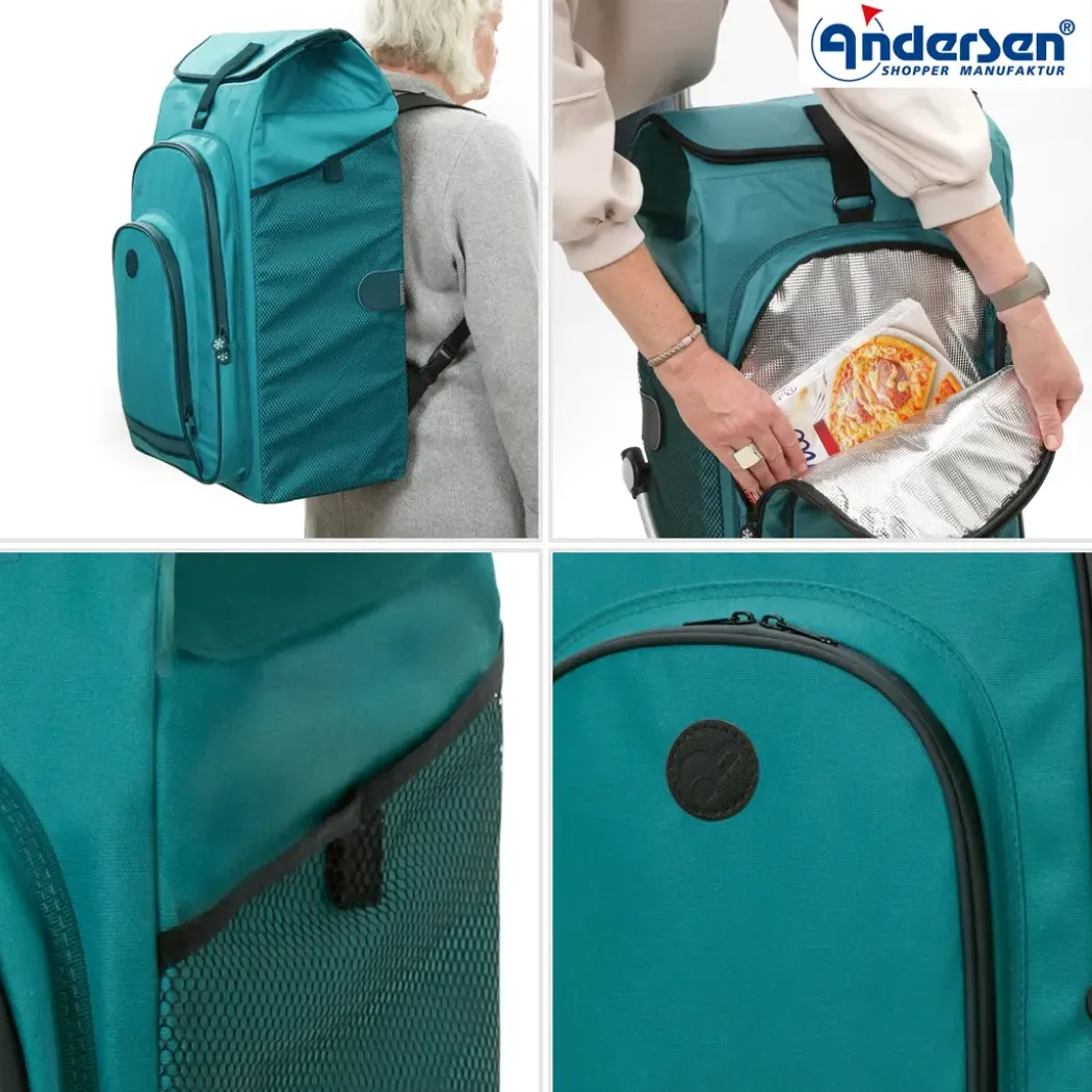 Andersen Royal Shopper Hydro 3.0 Trillebag 62L, turkis
