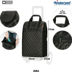 Andersen Royal Shopper Inra Trillebag 44L, svart