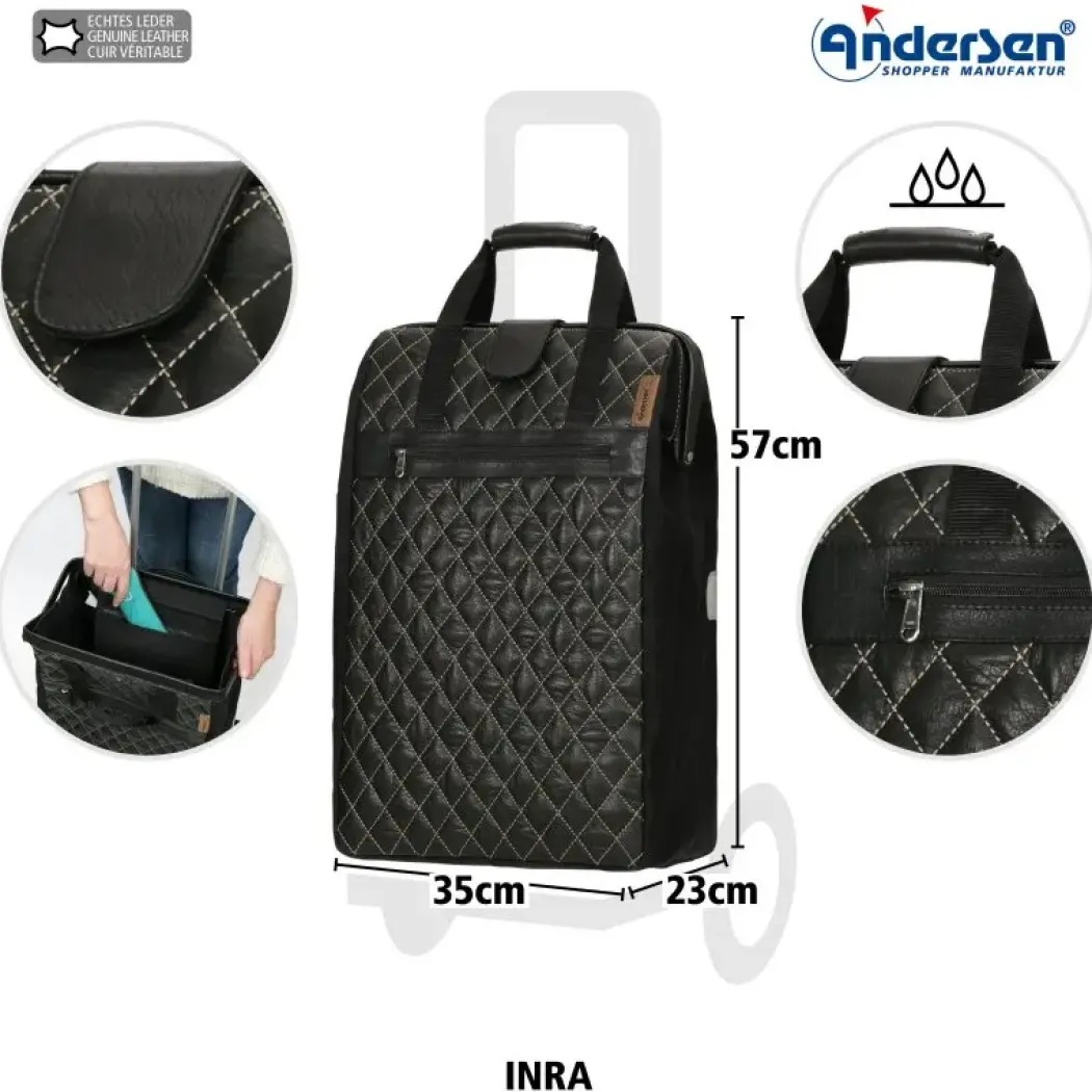 Andersen Royal Shopper Inra Trillebag 44L, svart