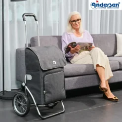 Andersen Royal Shopper Ipek Maxi Trillebag med kjølebag 40L, grå