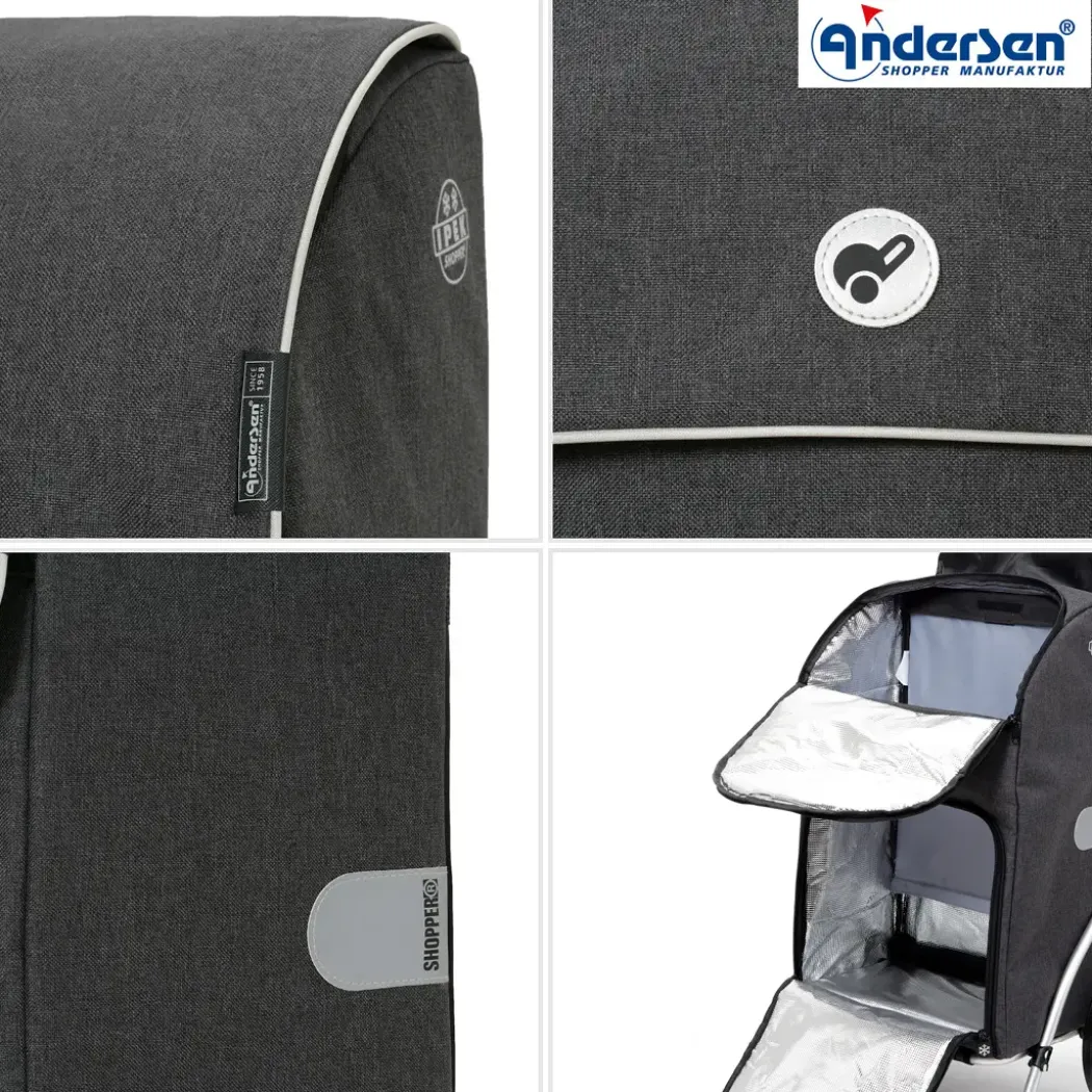 Andersen Royal Shopper Ipek Maxi Trillebag med kjølebag 40L, grå