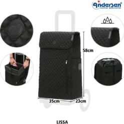 Andersen Royal Shopper LISSA Trillebag 43L, svart