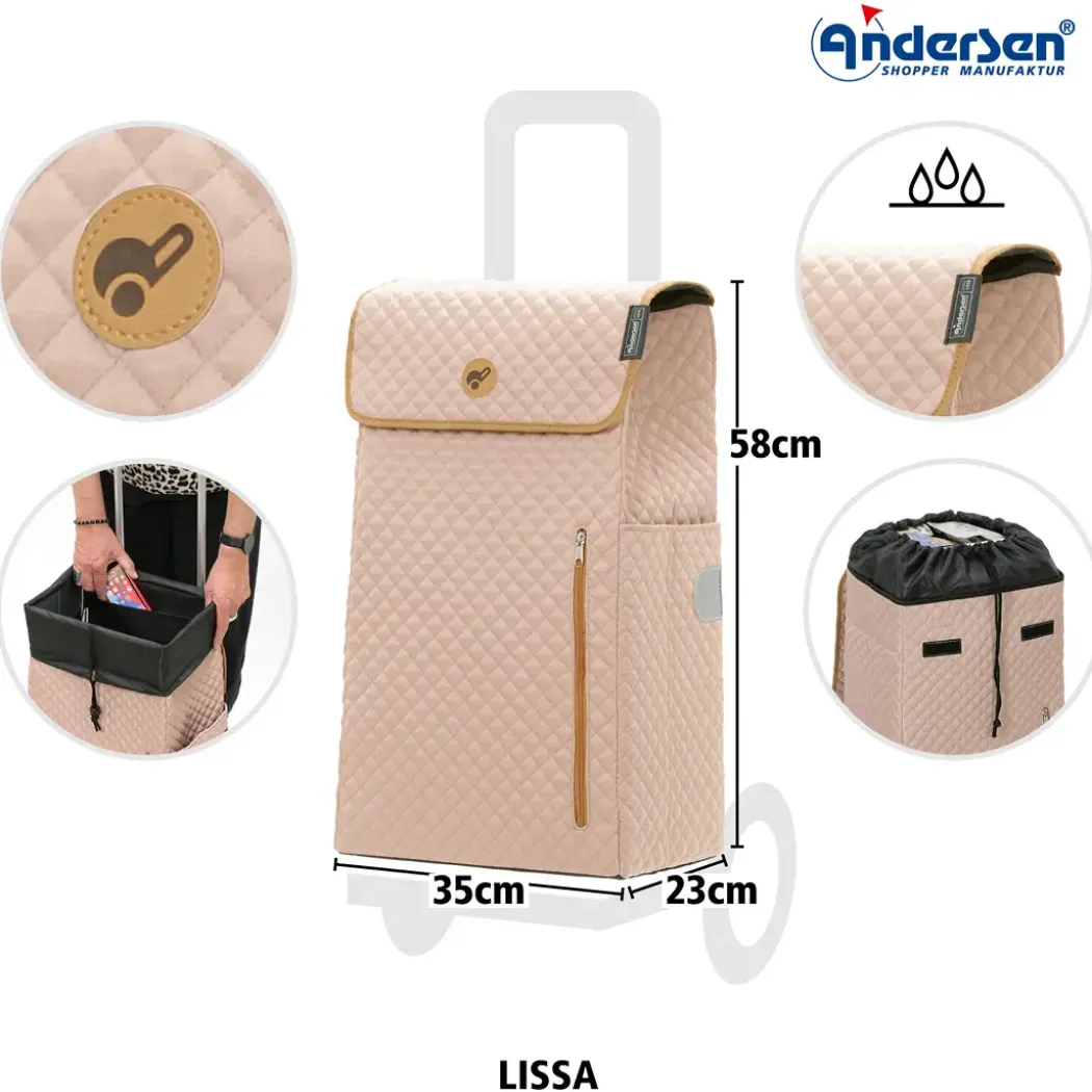 Andersen Royal Shopper LISSA Trillebag 43L, sand