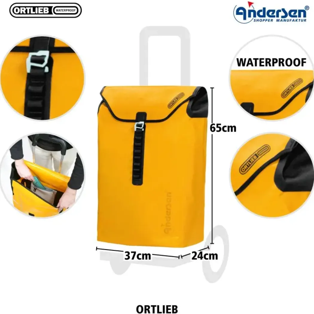 Andersen Royal Shopper Ortlieb Trillebag 49L, gul