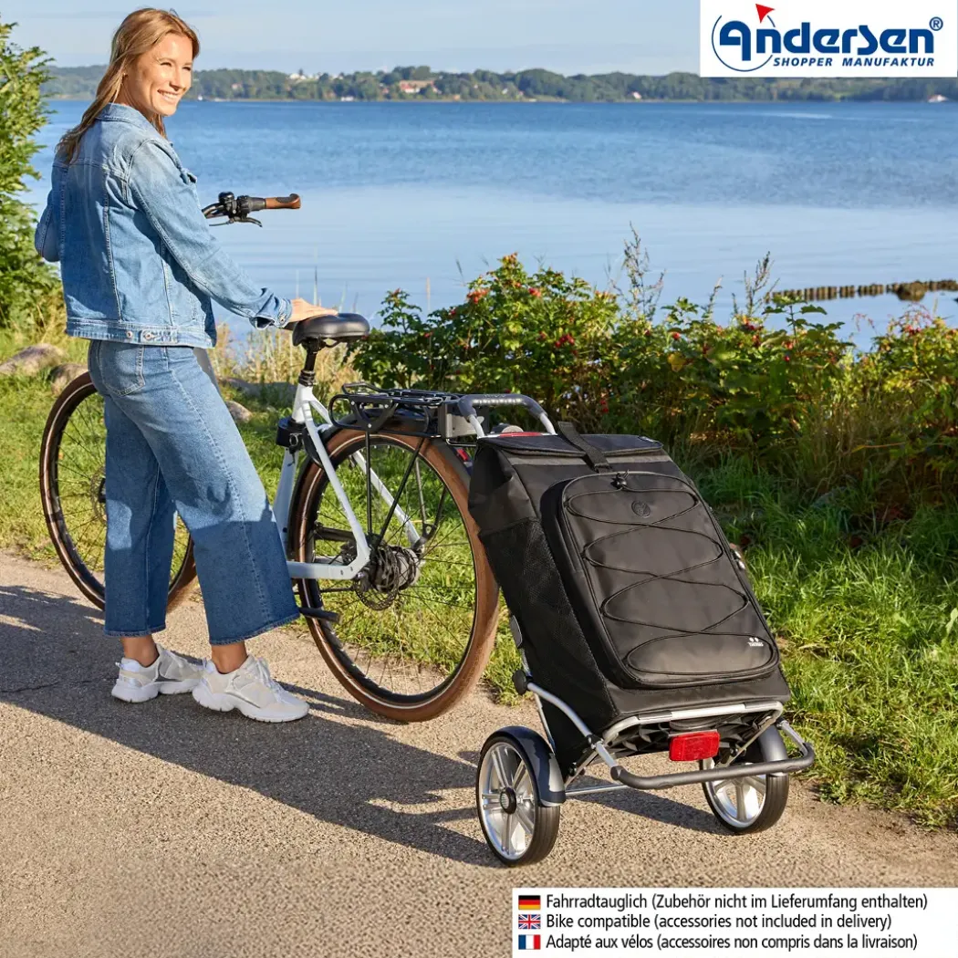 Andersen Royal Shopper Plus Fado 3.0 Trillebag 74L, svart