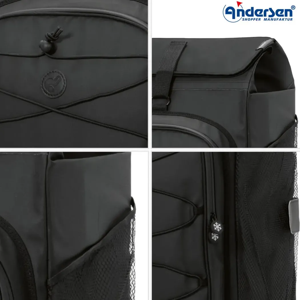 Andersen Royal Shopper Plus Fado 3.0 Trillebag 74L, svart