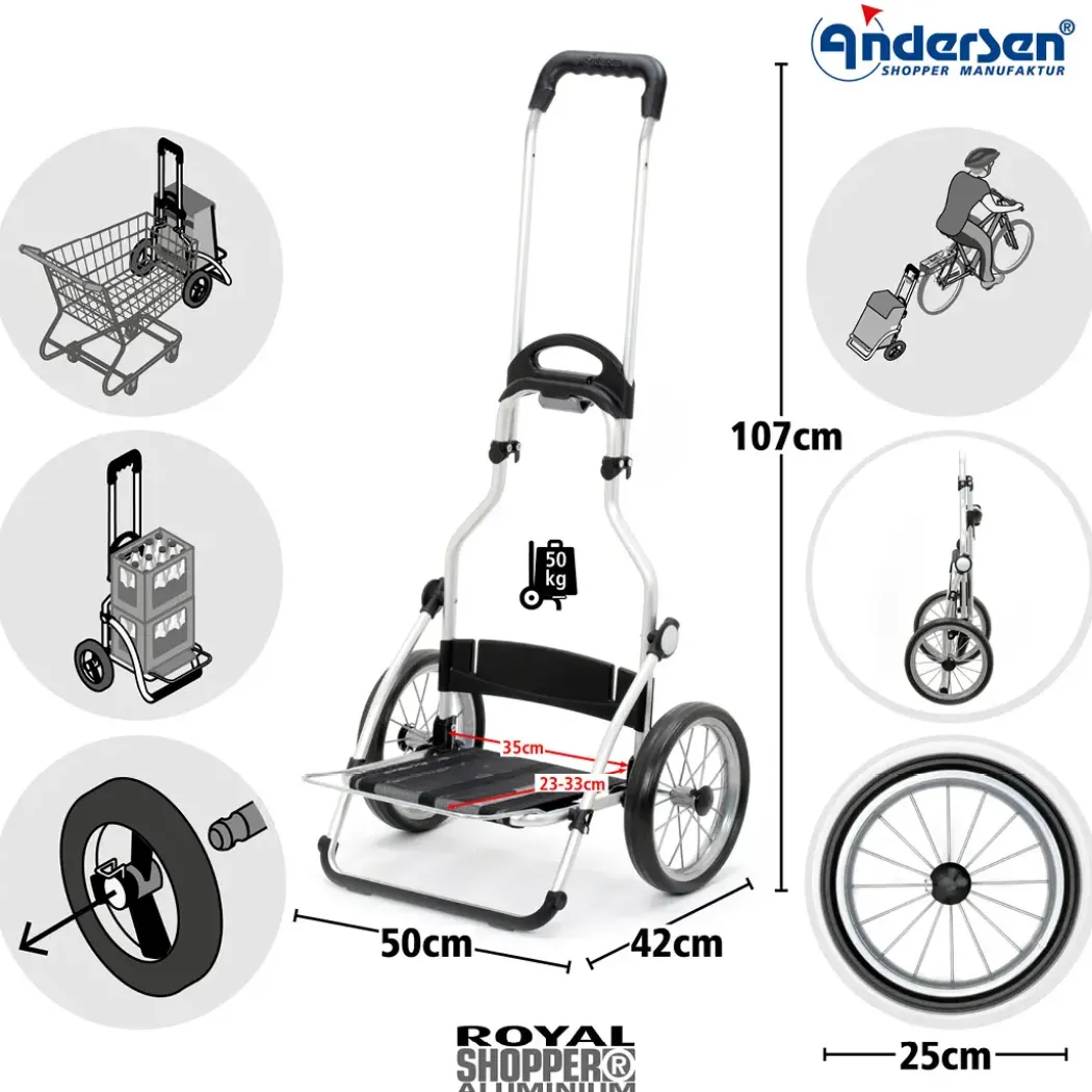 Andersen Royal Shopper Senta 2.0 Trillebag 49L, rød