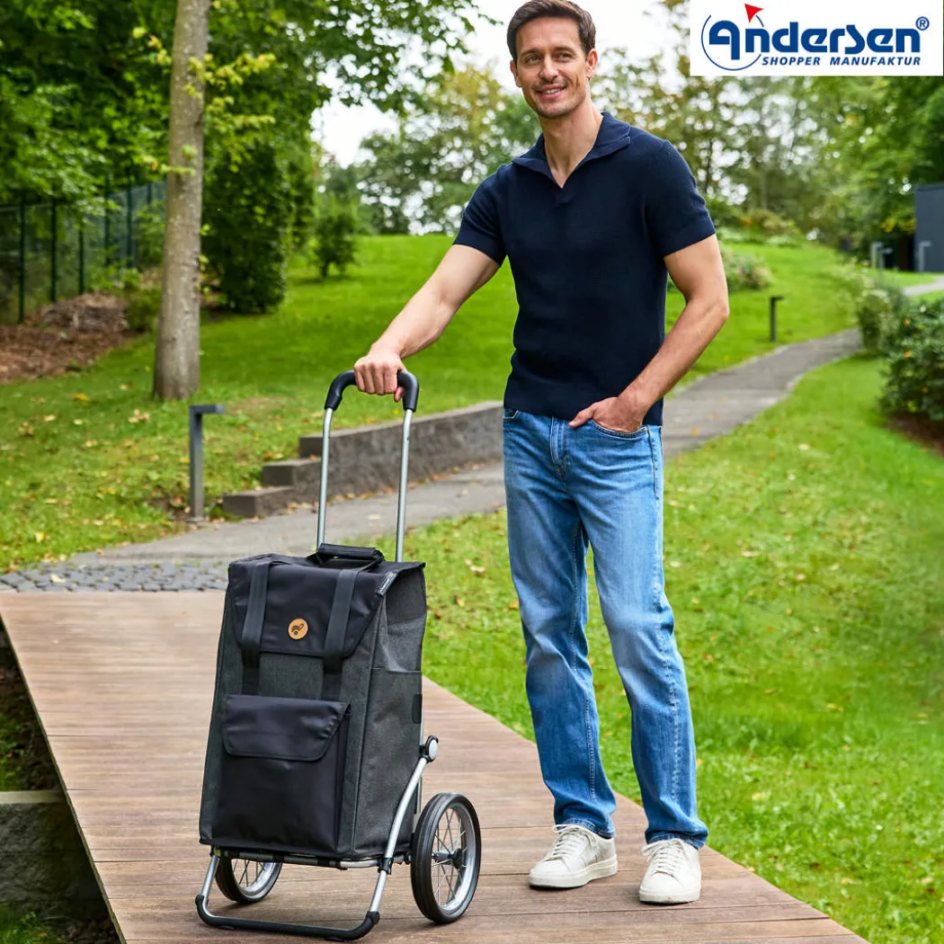 Andersen Royal Shopper Senta 2.0 Trillebag m/ store hjul 49L, svart