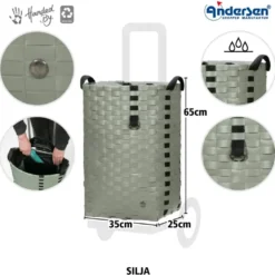 Andersen Royal Shopper Silja Trillebag 53L, grønn