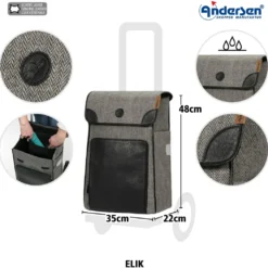 Andersen Scala Shopper Elik Trillebag 38L, grå