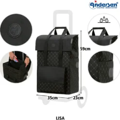 Andersen Scala Shopper Lisa Trillebag 49L, svart