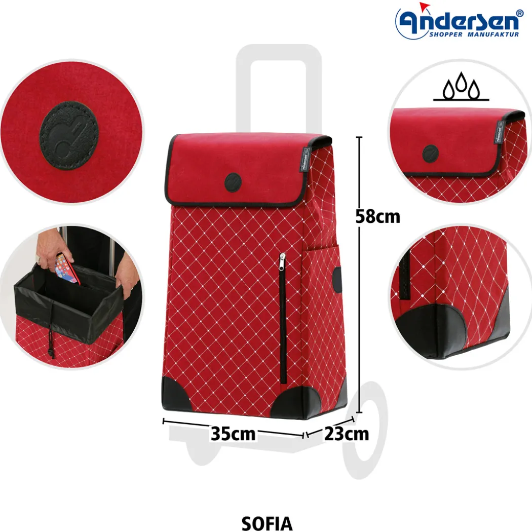 Andersen Scala Shopper Sofia Trillebag 43L, rød