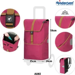 Andersen Unus Shopper Fun Bahne Trillebag 39L, grå