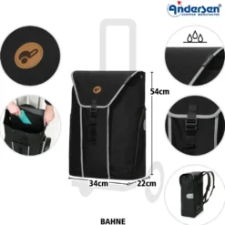 Andersen Unus Shopper Fun Bahne Trillebag 39L, grå