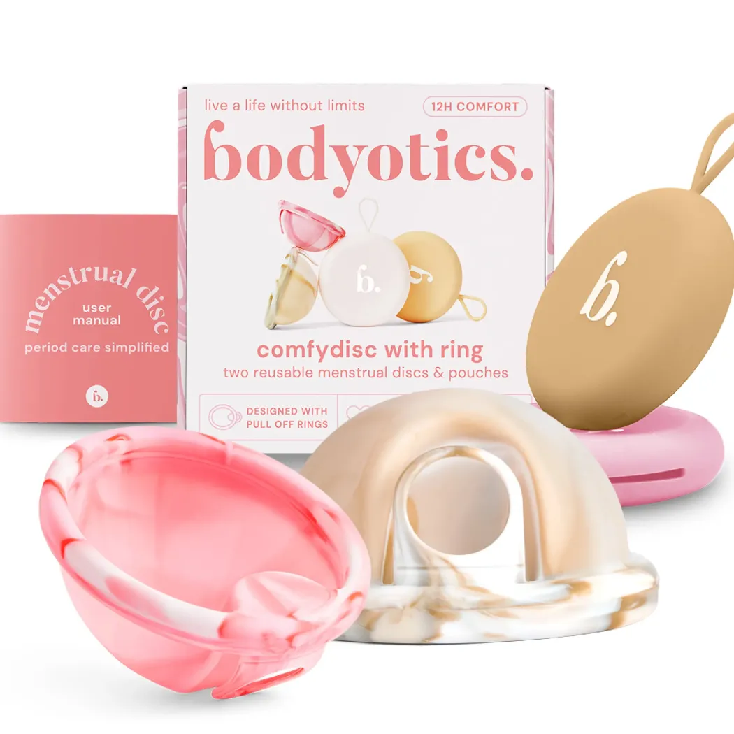 Bodyotics ComfyDisc mensdisk med uttrekksring, beige og rosa