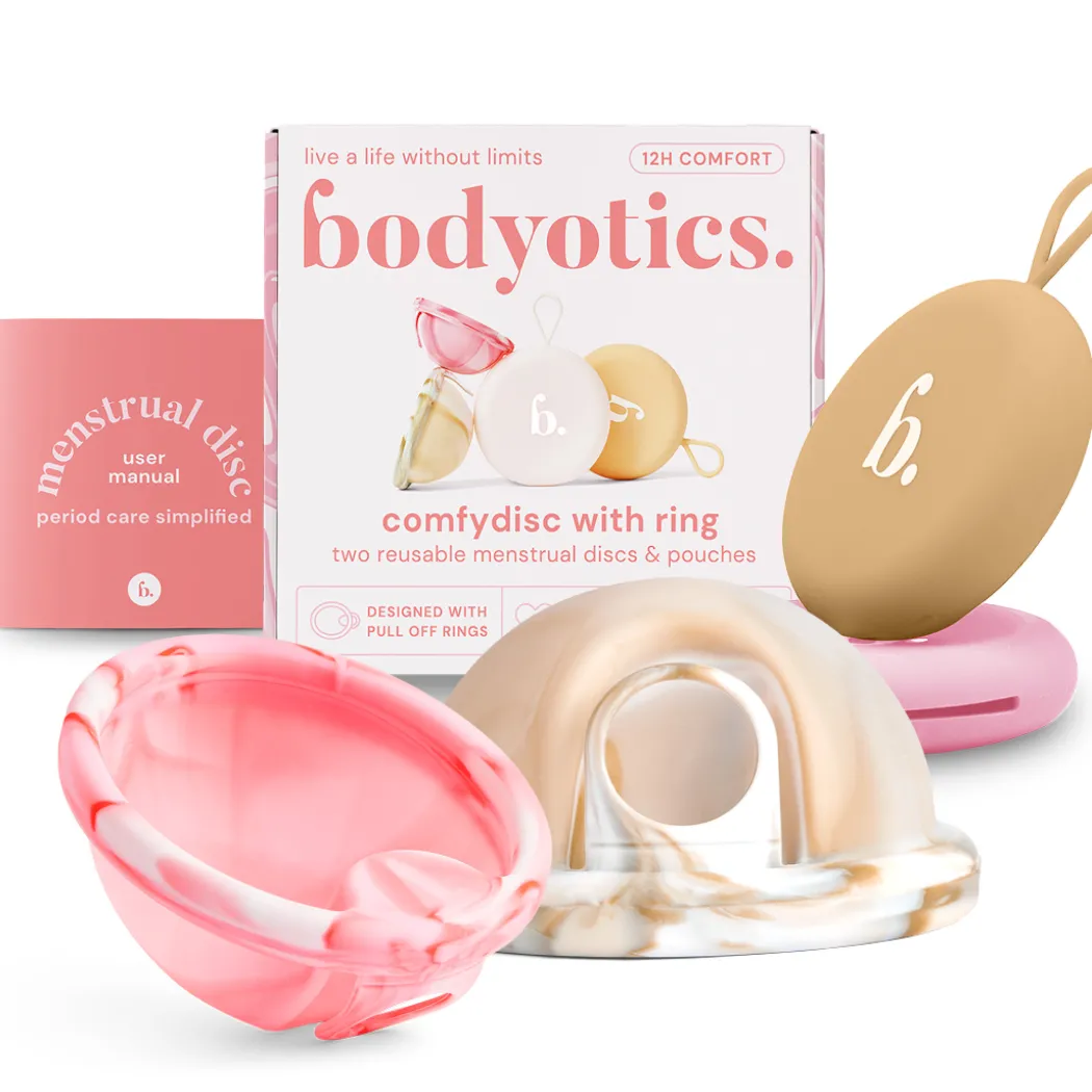 Bodyotics ComfyDisc mensdisk med uttrekksring, beige og rosa