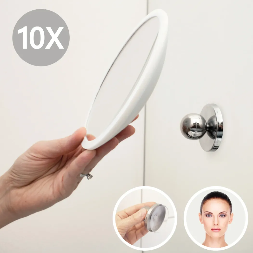 Bosign AirMirror Plus, avtakbart forstørrelsesspeil X10 med sugekopp, hvit