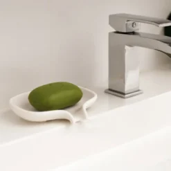 Bosign Såpeskål med avløpsrør, silikon, hvit