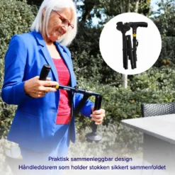 DR-HO’s Get Up & Go sammenleggbar stokk med lys og alarm