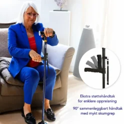 DR-HO’s Get Up & Go sammenleggbar stokk med lys og alarm