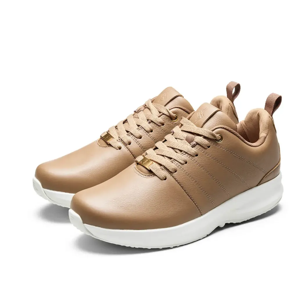 GaitLine Track Leather – Deep Tan/White/Gold Fritidssko, Dame