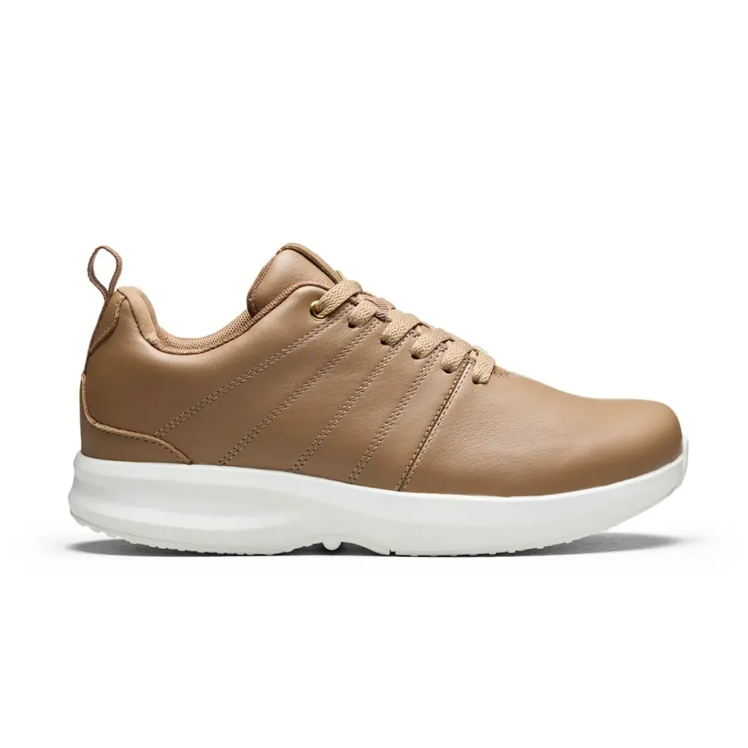 GaitLine Track Leather – Deep Tan/White/Gold Fritidssko, Dame