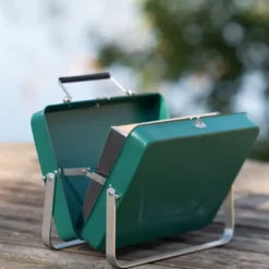 HomeLine Buddy kullgrill i koffertformat, grønn