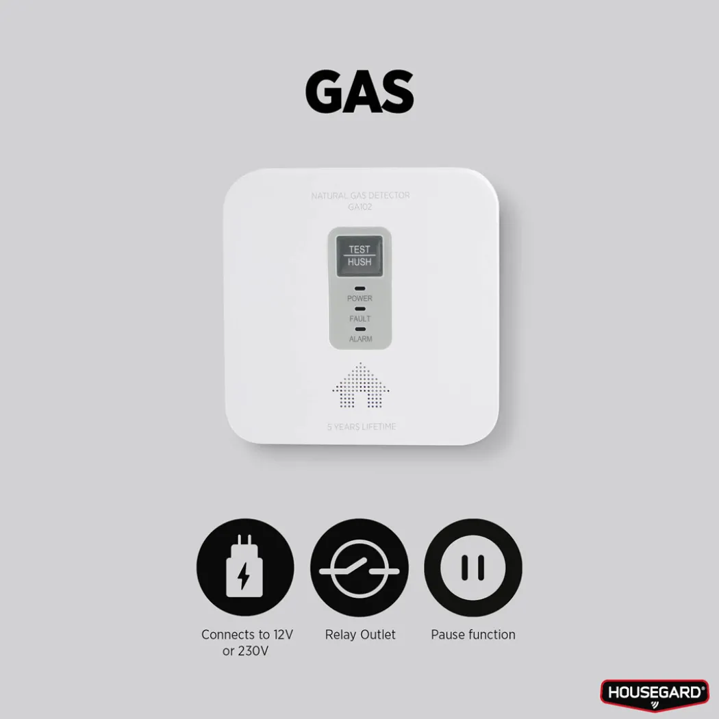 Housegard GA102 gassvarsler, 12V/230V