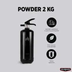 Housegard 2 kg pulverslukker, svart