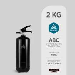 Housegard 2 kg pulverslukker, svart