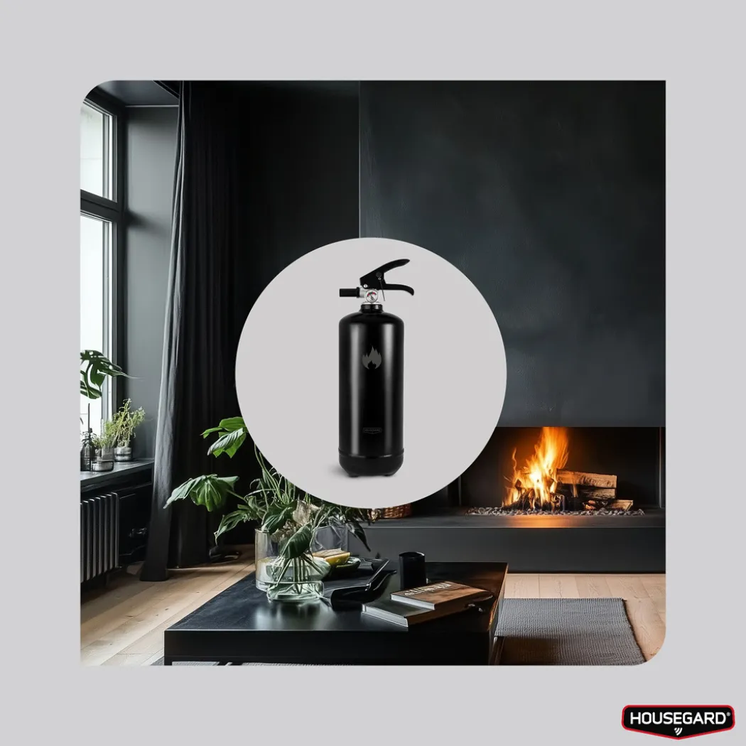 Housegard 2 kg pulverslukker, svart