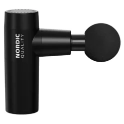 Nordic Quality Mini massasjepistol med 6 ulike massasjehoder, svart
