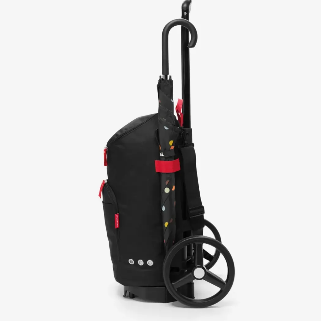 Reisenthel Citycruiser trillebag 45L, sort med røde glidelåser