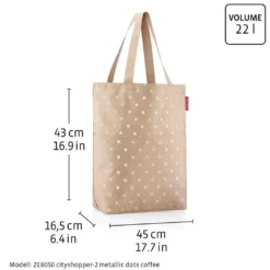Reisenthel Gavesett veske Cityshopper Dots Coffee