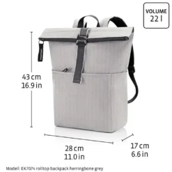 Reisenthel Rolltop ryggsekk 22 L, Twist Silver