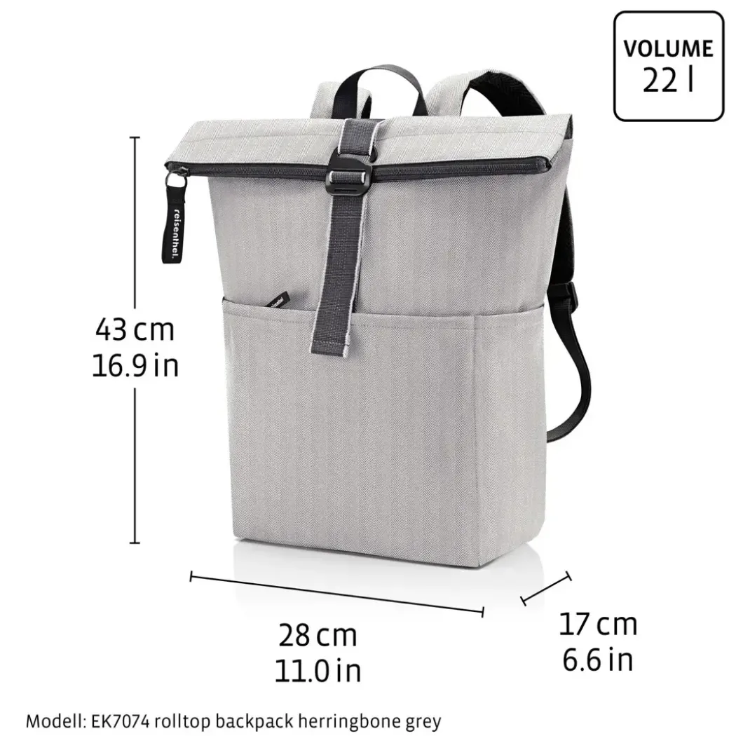 Reisenthel Rolltop ryggsekk 22 L, Twist Silver