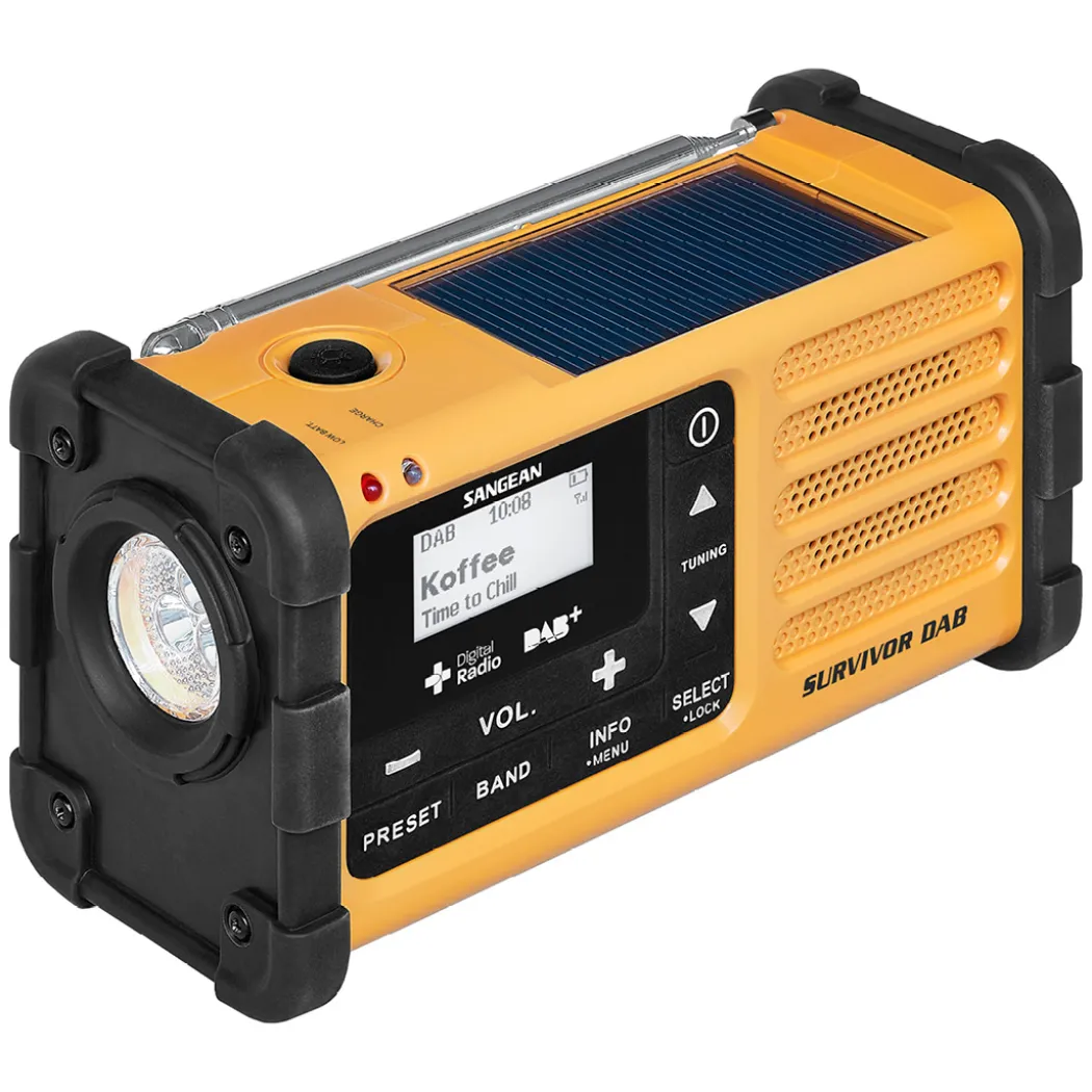 Sangean MMR-88 bærbar nødradio med sveiv, solcelle, DAB+ og FM